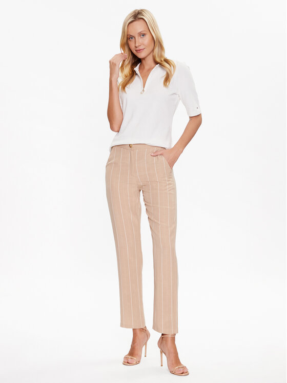 Pantaloni di tessuto WA3004 T4818 Beige Regular