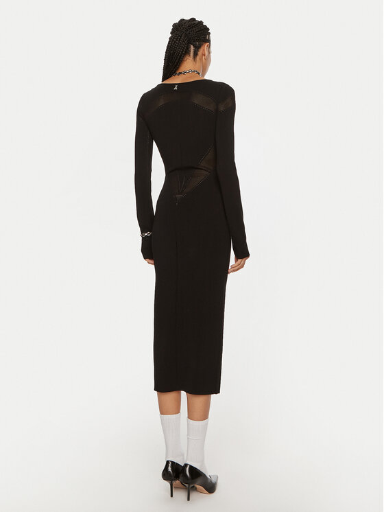 Patrizia Pepe Patrizia Pepe Rochie tricotată 8A1348 K195 K103 Negru Slim Fit