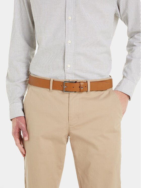 Tommy Hilfiger Tommy Hilfiger Pánský pásek Oliver 3.5 Ext AM0AM11461 Hnědá