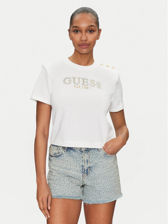 Guess Guess Tricou W5GI15 K8FQ4 Alb Regular Fit