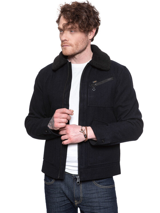 Lee Lee Giubbotto invernale 191J WOOL JACKET Nero Regular Fit