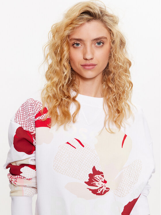 Felpa 50489524 Bianco Relaxed Fit