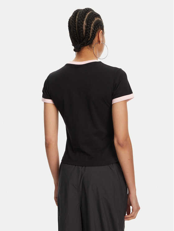 Juicy Couture Juicy Couture Tricou Collegiate Ringer JCWCT125320 Negru Slim Fit