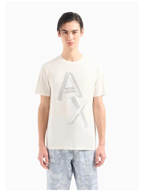 Armani Exchange Armani Exchange Tričko T-SHIRT Biela Regular Fit