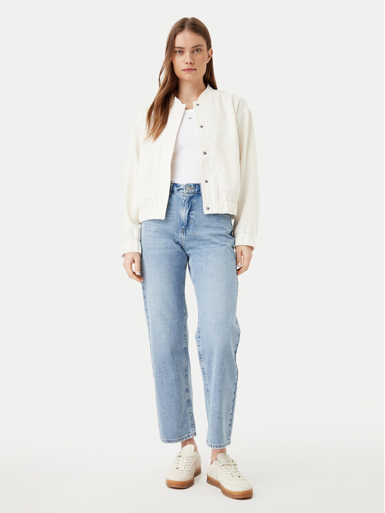 Pieces Kurtka bomber Annie 17150150 Biały Regular Fit