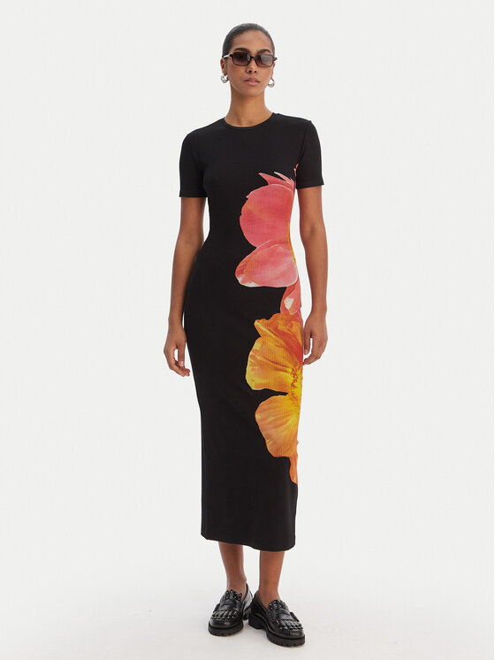 Desigual Desigual Vsakodnevna obleka 26SWVK26 Črna Slim Fit