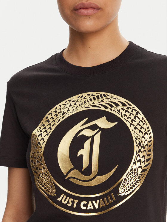 Just Cavalli Just Cavalli T-shirt 78PAHT01 Crna Regular Fit
