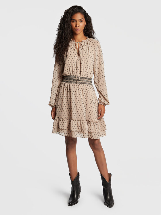 Salsa Sukienka codzienna 126469 Beżowy Regular Fit Modivo.pl