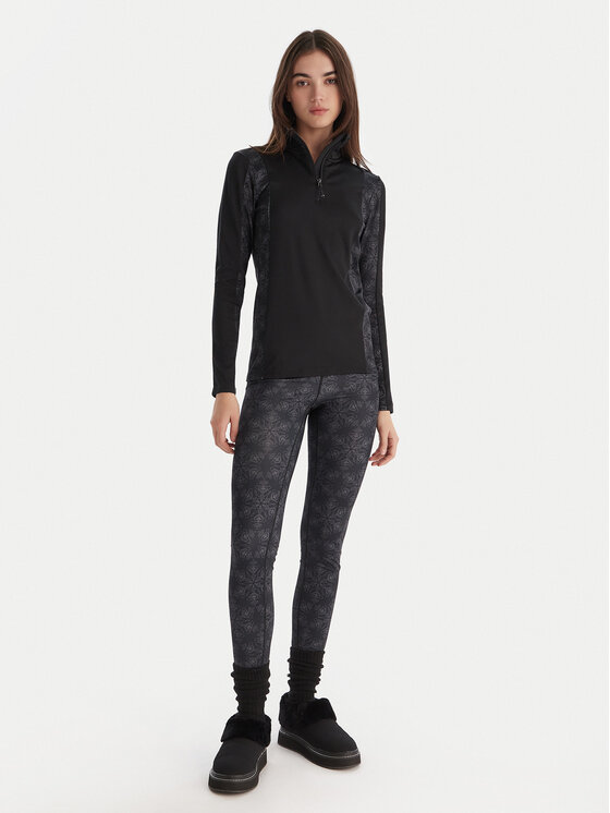 Roxy Roxy Bielizna termoaktywna górna Daybreak Brushed Half Zip ERJLW03054 Czarny Slim Fit