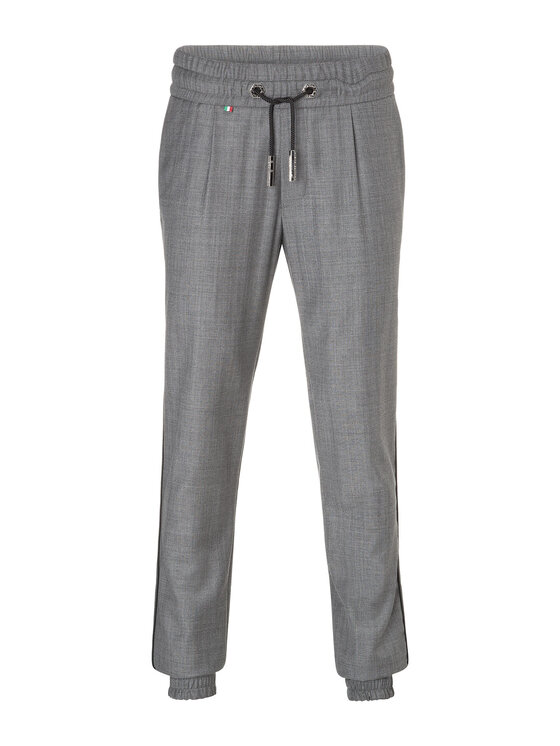 PHILIPP PLEIN PHILIPP PLEIN Bavlnené nohavice 24987 Sivá Straight Fit