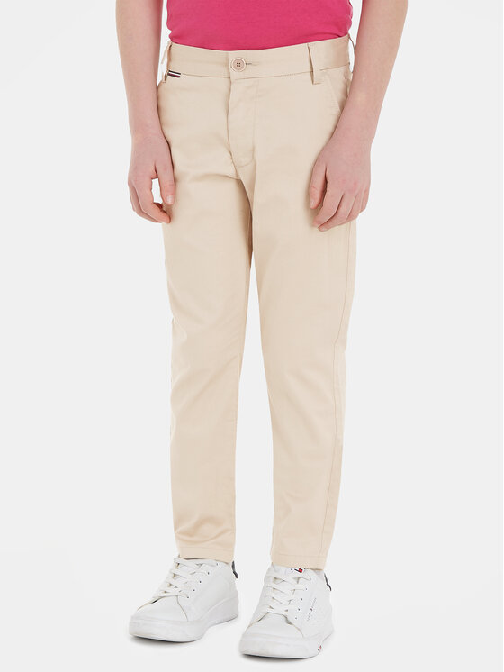Tommy Hilfiger Pantaloni din material KB0KB08609 Bej Slim Fit