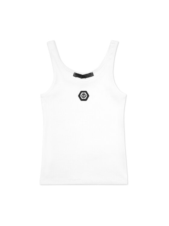 PHILIPP PLEIN PHILIPP PLEIN Tank top 28153 Biały Basic Fit