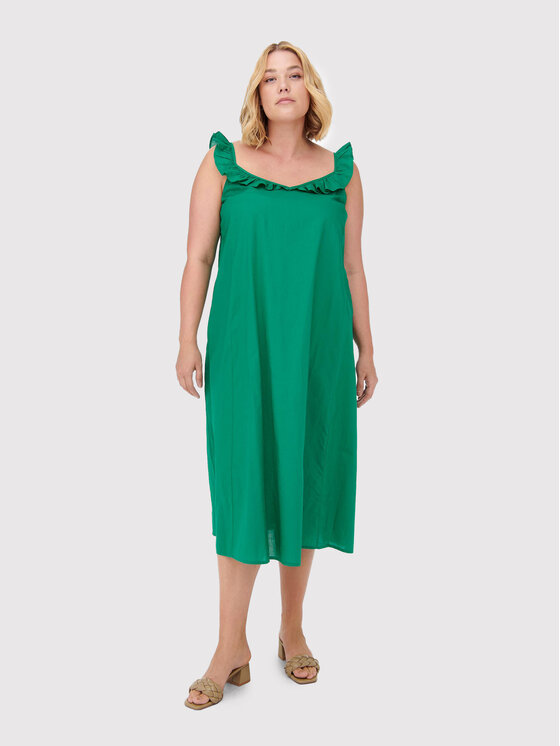 ONLY Carmakoma Rochie de zi Ally 15262056 Verde Regular Fit