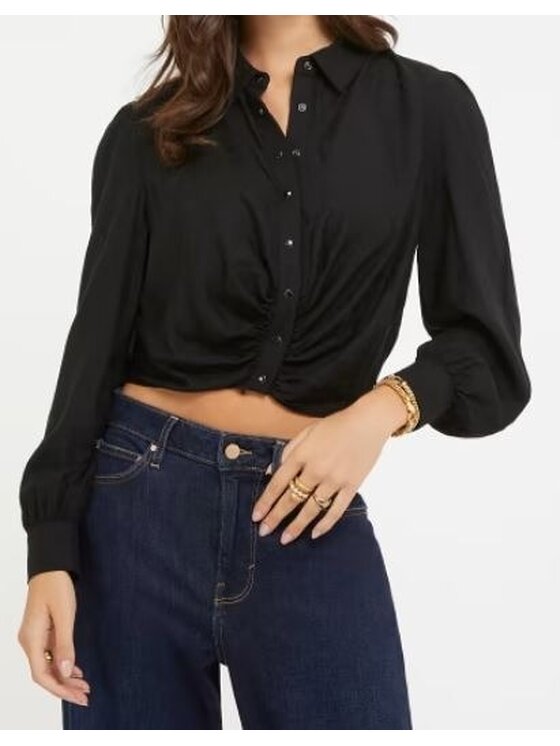 Guess Guess Koszula W3BH76WFR72 JBLK Czarny Regular Fit