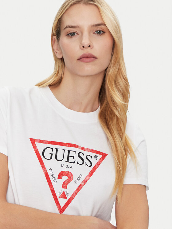 Guess Guess Tricou W2BI69 K8FQ1 Alb Regular Fit