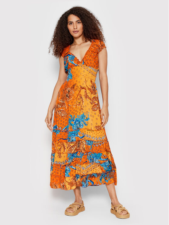 Iconique Poletna obleka Shirley IC22 145 Oranžna Regular Fit