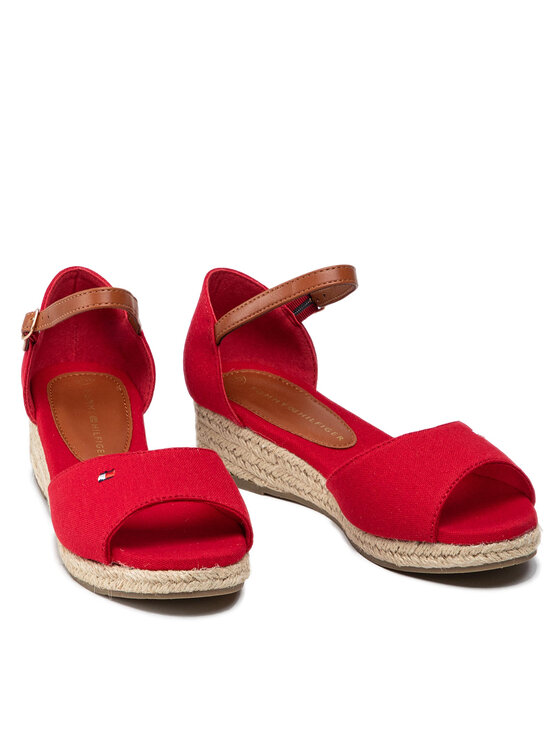 Tommy Hilfiger Tommy Hilfiger Espadrilles Rope Wedge Sandal T3A7-32185-0048 S Piros