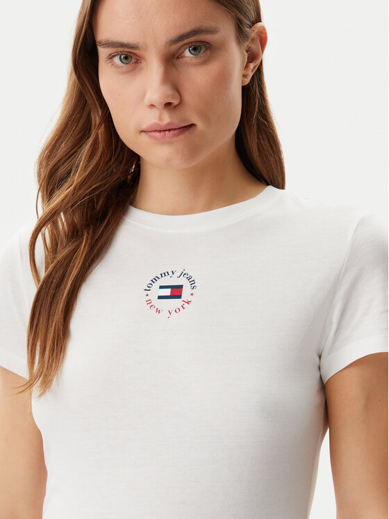 Tommy Jeans Tommy Jeans Póló Essential DW0DW20316 Fehér Slim Fit