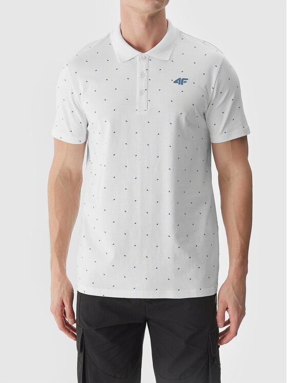 4F 4F Polokošeľa 4FWSS25TPTSM703-10S Biela Regular Fit