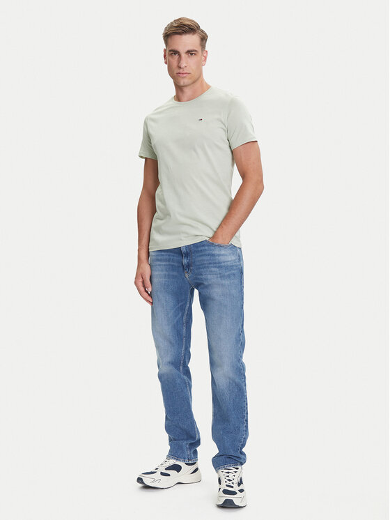 Tommy Jeans Tommy Jeans T-krekls DM0DM04411 Zaļš Slim Fit