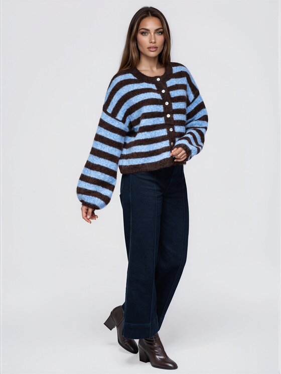 Ombre Ombre Svetr OW-SW-E0051 Hnědá Relaxed Fit