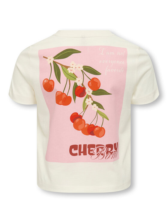Kids ONLY Kids ONLY T-Shirt Annbel 15354276 Biały Cropped Fit