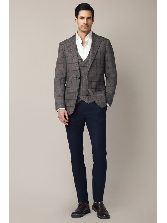 Lancerto Lancerto Marynarka Sestola MA131225000019 Brązowy Slim Fit