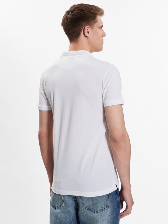 Brave Soul Brave Soul Тениска с яка и копчета MPS-131KUROKIC Бял Regular Fit
