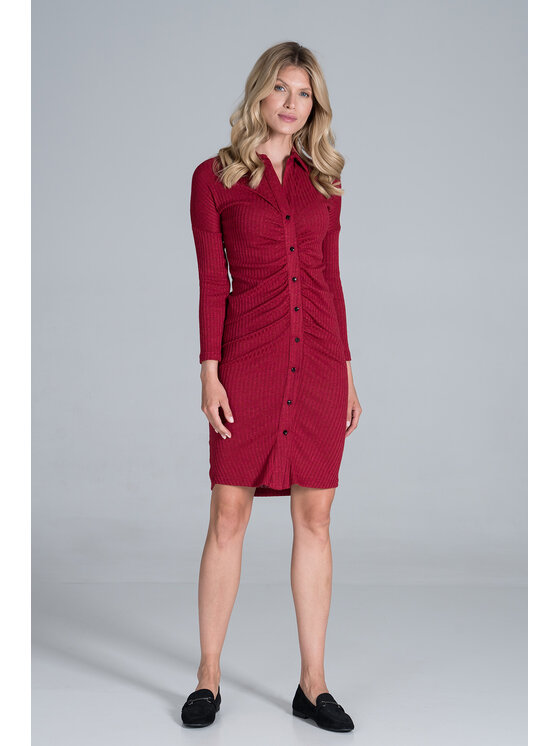 FIGL FIGL Φόρεμα M824 Κόκκινο Slim Fit