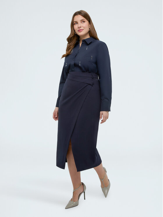 Fiorella Rubino Fiorella Rubino Spódnica midi 1003L000516N034 Niebieski Regular Fit