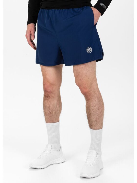 PITBULL PITBULL Szorty sportowe Spodenki Sportowe Performance Pro plus Small Logo II S Granatowy Regular Fit