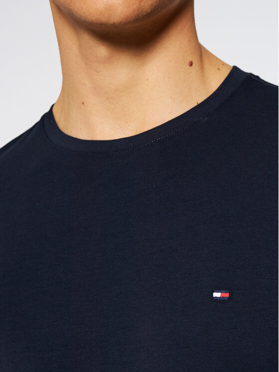Tommy Hilfiger Tommy Hilfiger Majica z dolgimi rokavi Stretch Tee MW0MW10804 Mornarsko modra Slim Fit