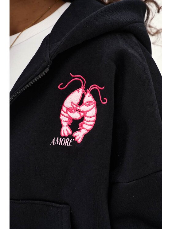 NAOKO NAOKO Bluza Soulmate Lobster Czarny Oversize