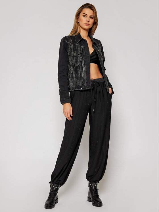 Pantaloni di tessuto W0BB85 WDEL0 Nero Regular Fit...