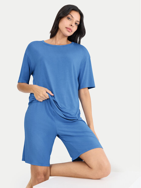 Triumph Triumph Pyžamo Timeless Sensuality 10222627 Modrá Relaxed Fit