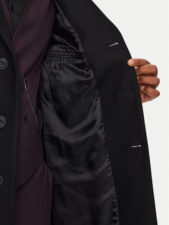 HUGO Hugo Vlnený kabát Migor 2441 50528793 Čierna Slim Fit