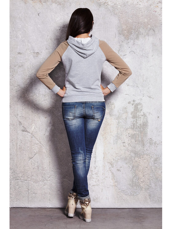 Infinite You Infinite You Bluza M029 Beżowy Basic Fit