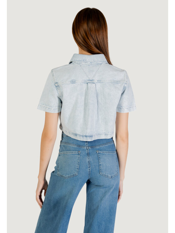 Tommy Jeans Tommy Jeans Camicia CROPPED SS SHIRT CI6 Blu Cropp Fit