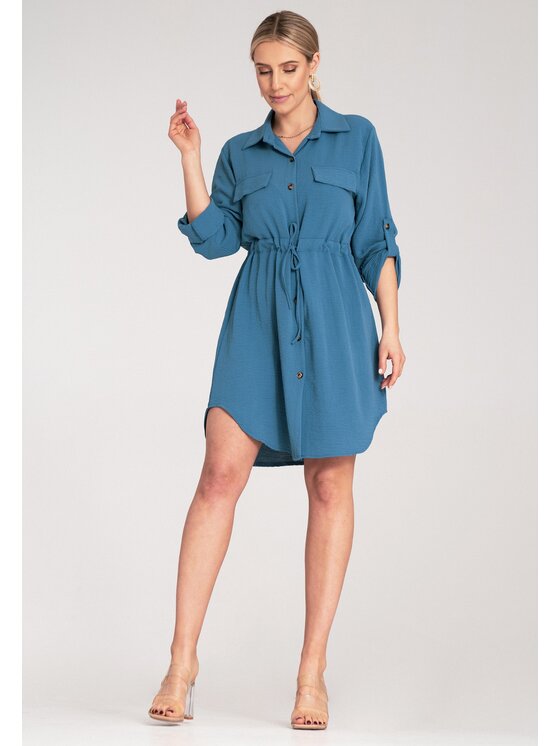 FIGL FIGL Vestito chemisier M1131 Blu Shirt Fit