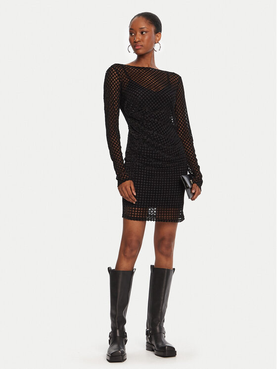 Patrizia Pepe Patrizia Pepe Koktel haljina 8A1579 A638 Crna Regular Fit