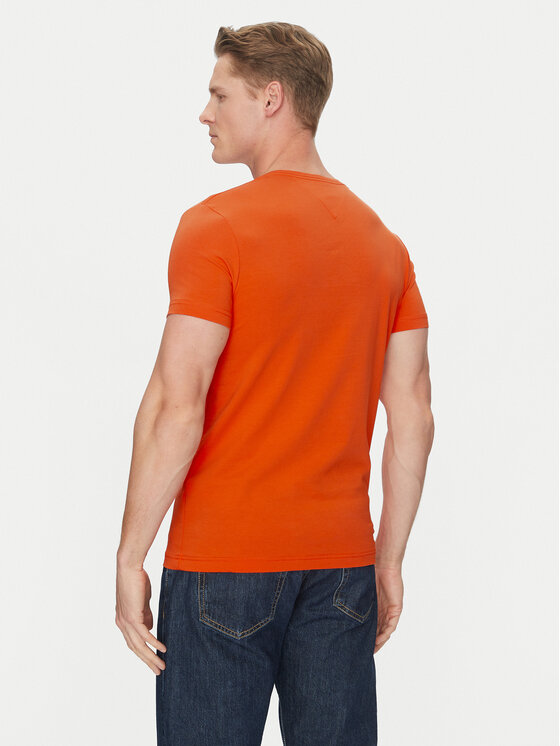 Tommy Hilfiger Tommy Hilfiger T-Shirt MW0MW10800 Pomarańczowy Slim Fit