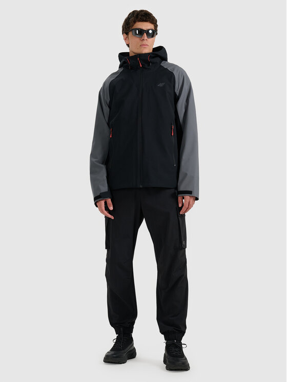 4F 4F Kurtka przejściowa MIDSHOP TEXTILE Szary Regular Fit