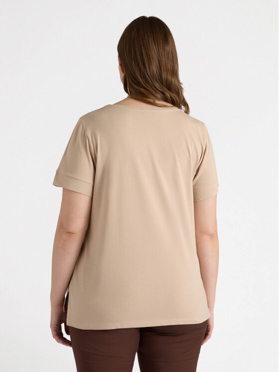 Fiorella Rubino Fiorella Rubino T-Shirt G200L008505N002 Beżowy Regular Fit
