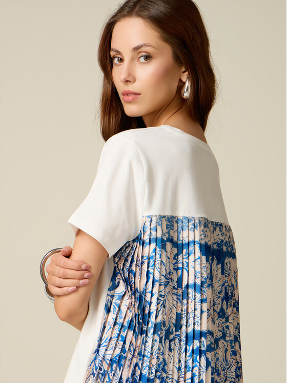 Oltre Oltre T-Shirt G072J004614N0S1 Biały Over Fit