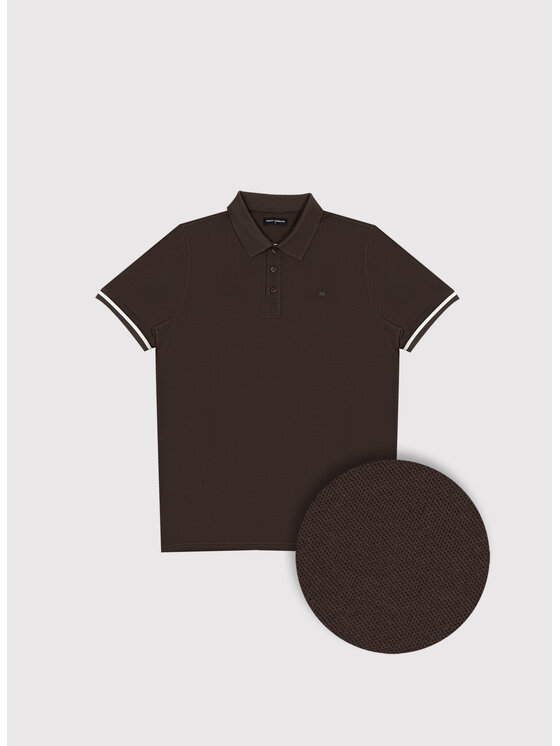 Pako Lorente Pako Lorente Polo P26WN-TX-007 Brązowy Regular Fit