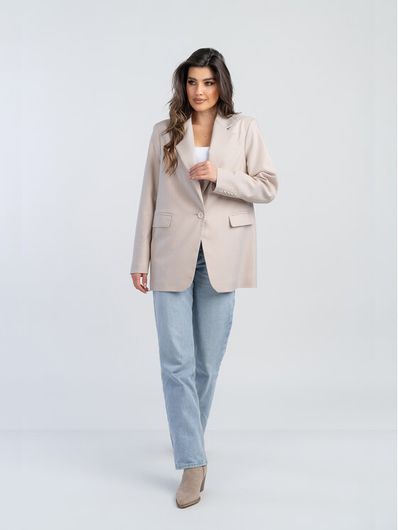 Salme Salme Marynarka Alison Beżowy Oversize