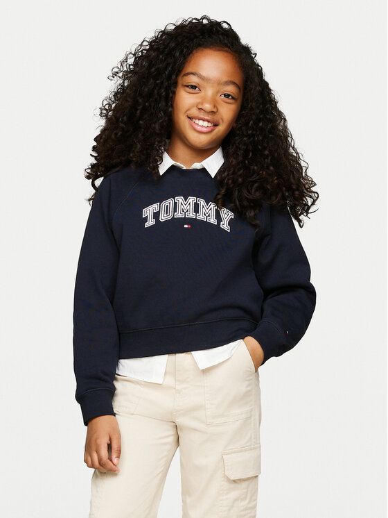 Gyerek Pulóver Tommy Hilfiger, Méret: 8Y, Sötétkék, Varsity KG0KG08035