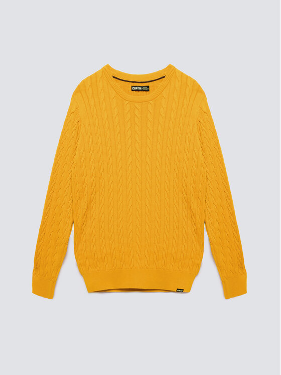 BIG STAR BIG STAR Sweter AMARIS Żółty Basic Fit