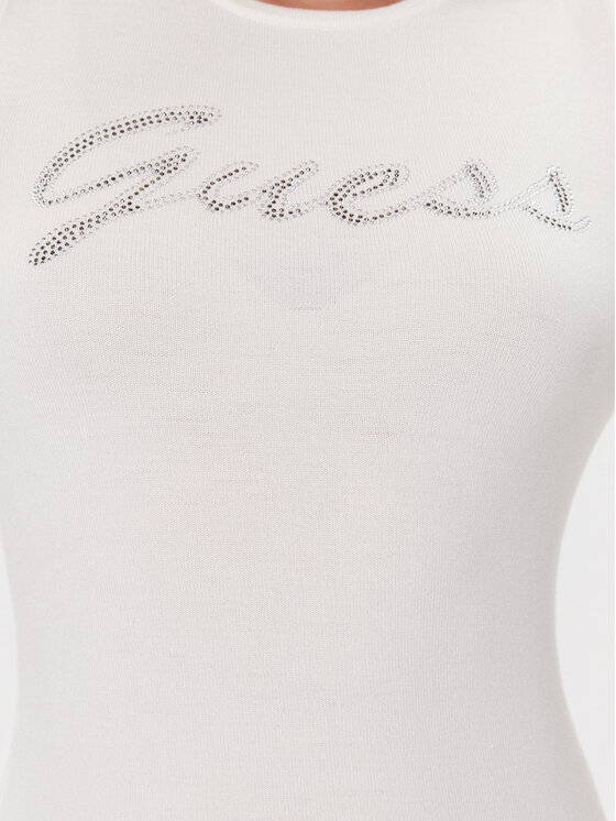 Guess Guess Sweter W3BR80 Z2YK2 Biały Slim Fit