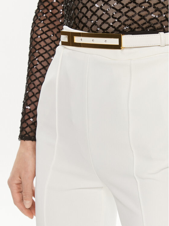 Elisabetta Franchi Elisabetta Franchi Hlače PA-034-42E2-5981 Bijela Regular Fit